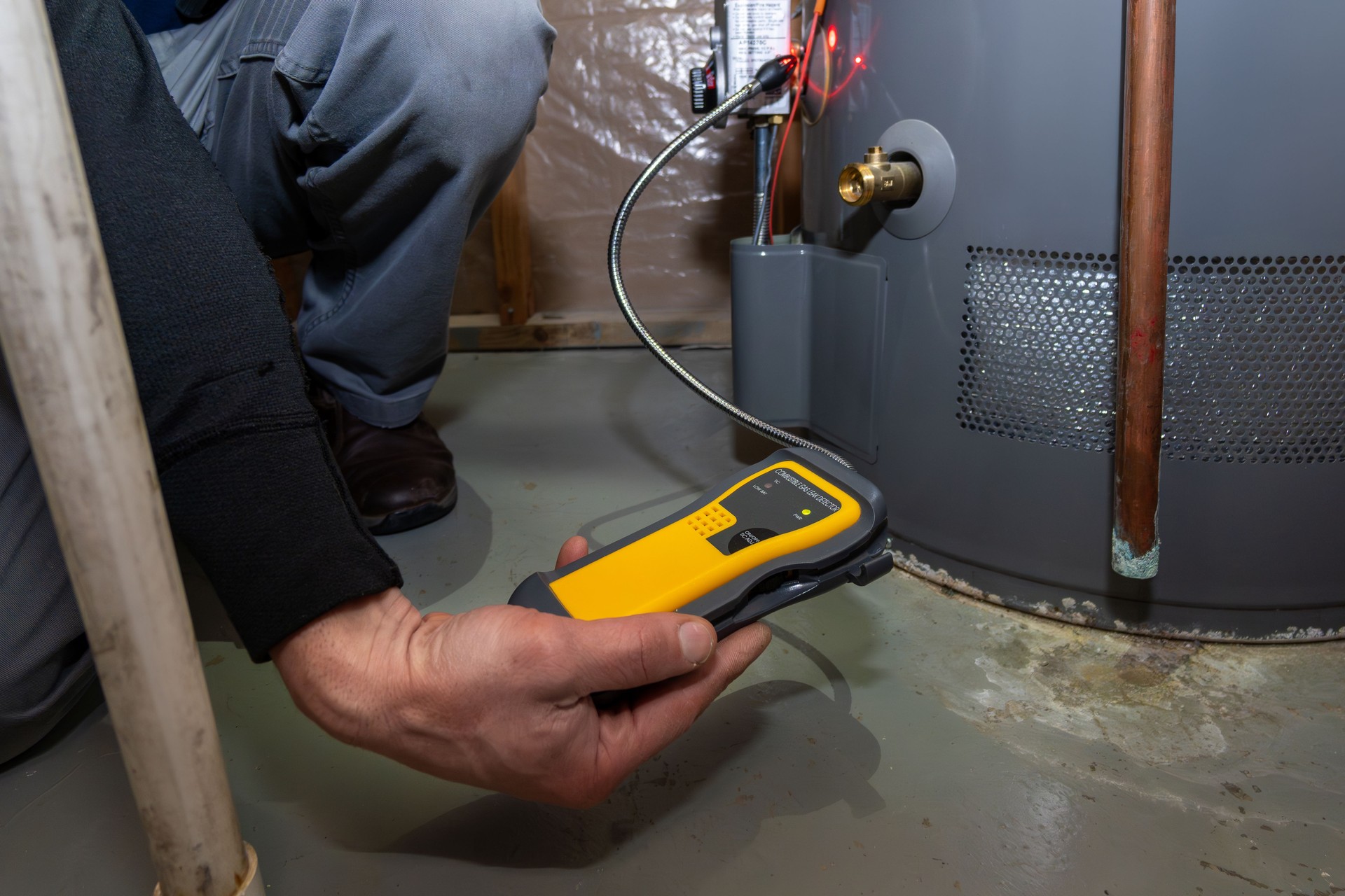 Home Inspector in Residential Home Basement